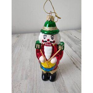 Santa's best vintage Glass nutcracker drums ornament soldier large